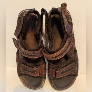 Clarks Sandals Men’s Size 9M Slingback Straps 7182 Brown Preowned